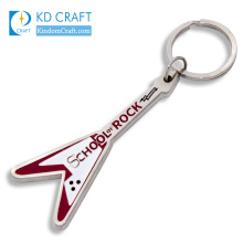 Wholesale no minimum custom logo metal zinc alloy die cut enamel musical instrument keychain